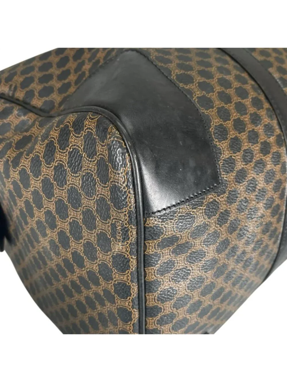 Celine Macadam 45 Boston Bag Leather Brown